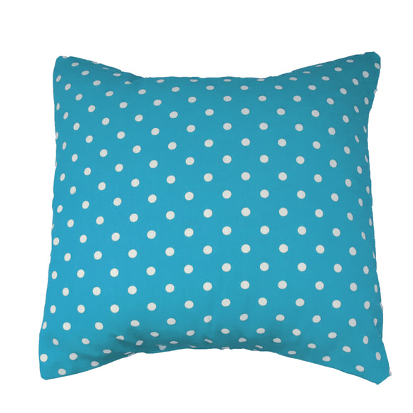 Cotton Small Polka Dots Decorative Throw Pillow/Sham Cushion Cover White on Turquoise