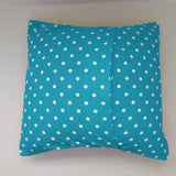 Cotton Small Polka Dots Decorative Throw Pillow/Sham Cushion Cover White on Turquoise