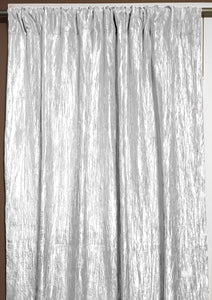 Crinkle Taffeta Crushed Pattern Single Curtain Panel 54 Inch Wide White