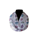 Cotton Blend Infinity Scarf Cars and Trucks Print