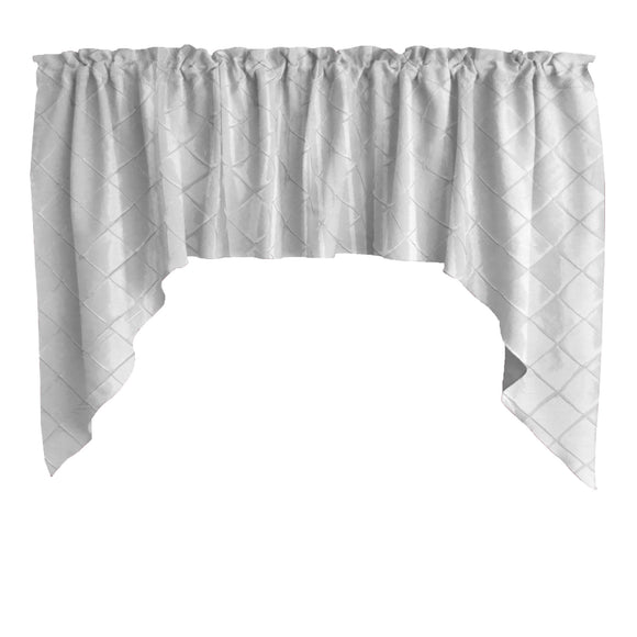 Cross-Stitch Diamond Pattern Pintuck Taffeta Swag Valance Curtain Window Treatment Kitchen Home Décor 72