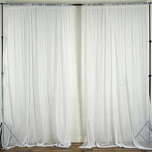 Sheer Chiffon Curtain Panel 58 Inch Wide Window Treatment White