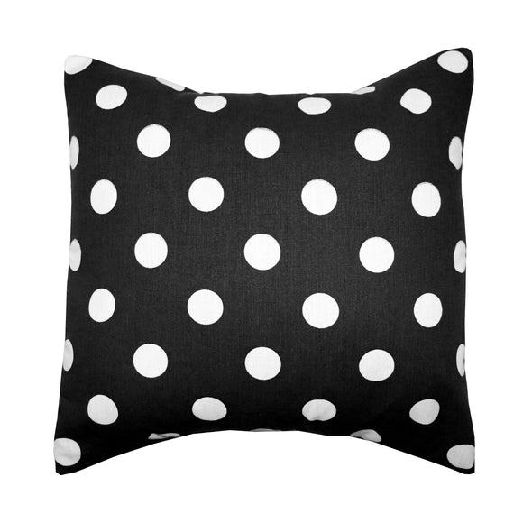 Cotton Polka Dots Decorative Throw Pillow/Sham Cushion Cover White on Black