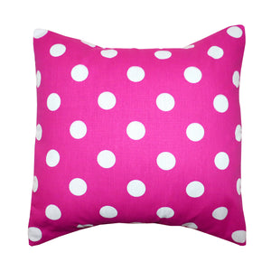 Cotton Polka Dots Decorative Throw Pillow/Sham Cushion Cover White on Fuchsia