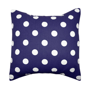 Cotton Polka Dots Decorative Throw Pillow/Sham Cushion Cover White on Navy