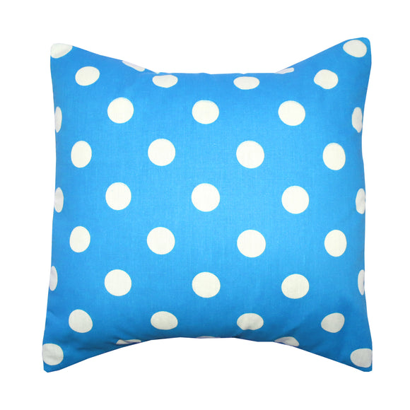 Cotton Polka Dots Decorative Throw Pillow/Sham Cushion Cover White on Turquoise