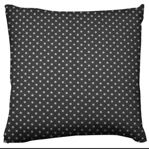 Mini Dots Decorative Cotton Throw Pillow/Sham Cushion Cover White on Black