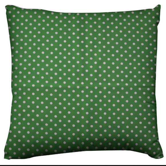 Mini Dots Decorative Cotton Throw Pillow/Sham Cushion Cover White on Green