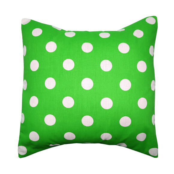 Cotton Polka Dots Decorative Throw Pillow/Sham Cushion Cover White on Green