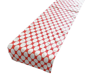 Cotton Print Table Runner Polka Dots Large Circles Dots - White on Red