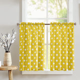 Cotton Polka Dots Print Café Tier Curtains Window Treatment Kitchen Home Décor