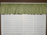 Faux Burlap Window Valance 58" Wide with Pleated Ruffles Willow