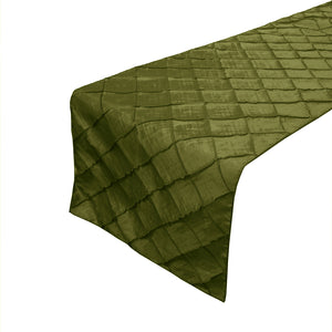 Pintuck Taffeta Table Runner - Olive