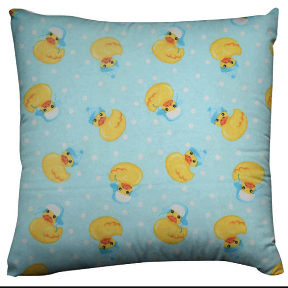 Flannel Throw Pillow/Sham Cushion Cover Winter Ducks Blue