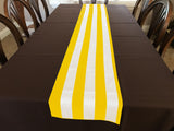 Cotton Print Table Runner 2 Inch Wide Stripes Yellow