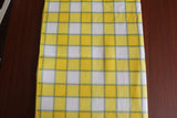 Plastic Table Runner Non-Slip Flannel Backing - Yellow Plaid Checkered