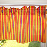 Cotton Window Valance Stripe Print 58 Inch Wide / Multi Stripes Yellow Red