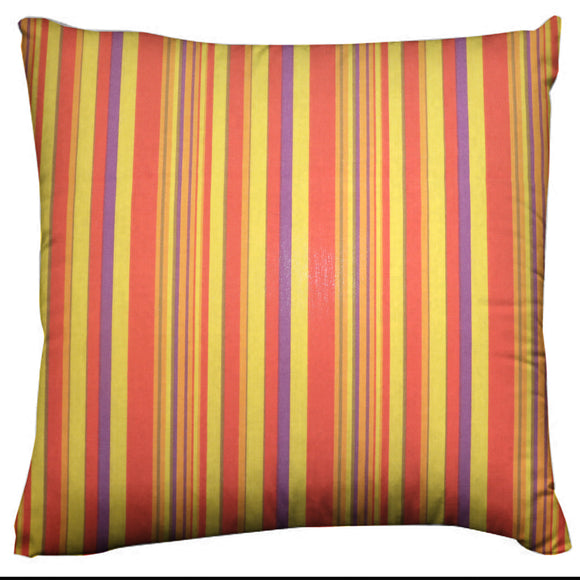 Cotton Multi Stripe Decorative Throw Pillow/Sham Cushion Cover Yellow Red