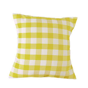 Gingham Checkered Decorative Throw Pillow/Sham Cushion Cover Yellow & White