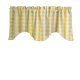 Scalloped Valance Cotton Gingham Checkered Print 58" Wide / 20" Tall