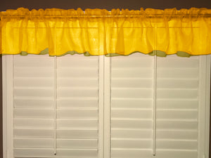 Sheer Organza Window Valance 58" Wide Solid Yellow