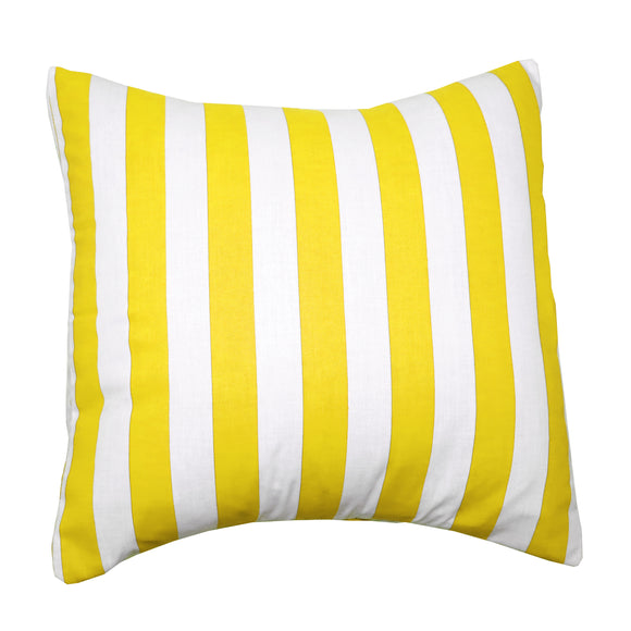 Cotton 1 Inch Stripe Decorative Throw Pillow/Sham Cushion Cover Yellow and White