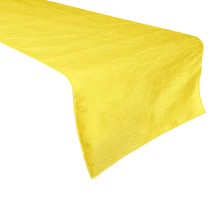 Faux Silk Dupioni Table Runner Yellow