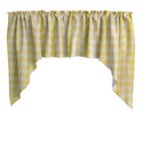 Swag Valance Cotton Gingham Checkered Print 58" Wide / 36" Tall