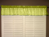 Silver Stars on Sheer Organza Tinted Window Valance 58" Wide - Yellow