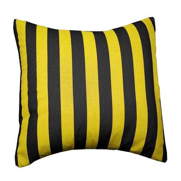 Cotton 1 Inch Stripe Decorative Throw Pillow/Sham Cushion Cover Yellow and Black