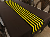Cotton Print Table Runner 1 Inch Wide Stripes Yellow and Black
