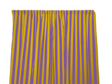Cotton Curtain Stripe Print 58 Inch Wide / 1 Inch Stripe - Yellow and Purple