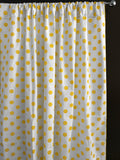 Cotton Curtain Polka Dots Print 58 Inch Wide / Yellow on White