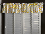 Cotton Window Valance Polka Dots Print 58 Inch Wide / Yellow on White