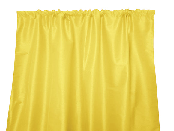 Faux Silk Solid Dupioni Window Curtain 56 Inch Wide Yellow
