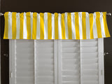 Cotton Window Valance Stripe Print 58 Inch Wide / 2 Inch Stripe - Yellow and White