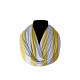 Cotton Blend Infinity Scarf 2 Inch Wide Stripes Print