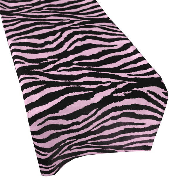 Cotton Print Table Runner Animal Zebra Stripes Pink