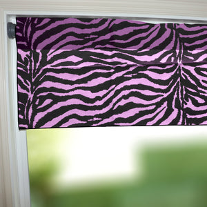 Cotton Window Valance Animal Print 58 Inch Wide Zebra Stripes Pink