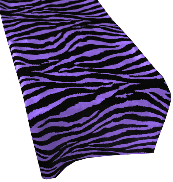Cotton Print Table Runner Animal Zebra Stripes Purple