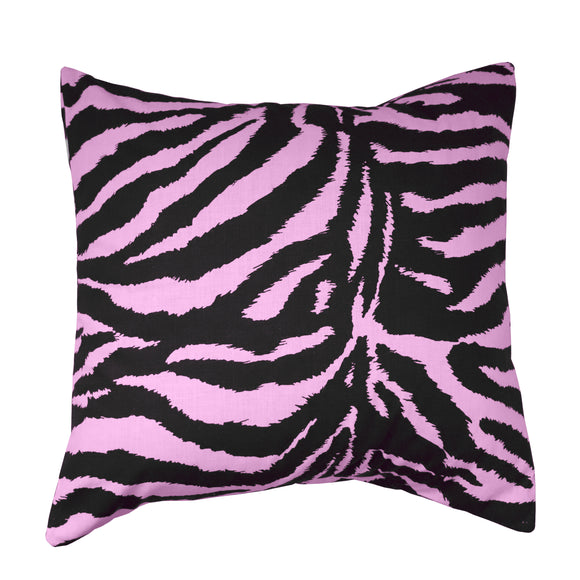 Cotton Zebra Stripes Animal Print Decorative Throw Pillow/Sham Cushion Cover Pink