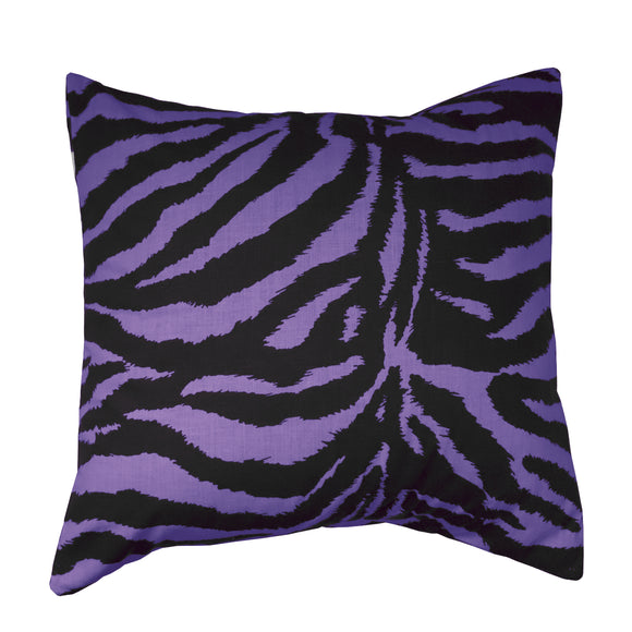 Cotton Zebra Stripes Animal Print Decorative Throw Pillow/Sham Cushion Cover Purple