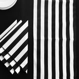 Stripes and Solid Table Linen Set for Formal or Causal Dining with 1 Solid Polyester Tablecloth with a Set of Napkins and Matching Table Runner