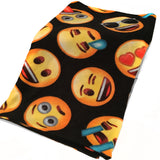 Fleece Blanket Emoji Faces Black