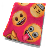 Fleece Blanket Emoji Faces Pink