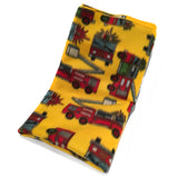 Fleece Blanket Fire Truck on Yellow