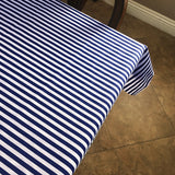 Cotton Tablecloth Stripes Print / Half Inch Wide Stripe Navy
