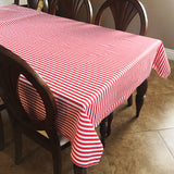 Cotton Tablecloth Stripes Print / Half Inch Wide Stripe Red