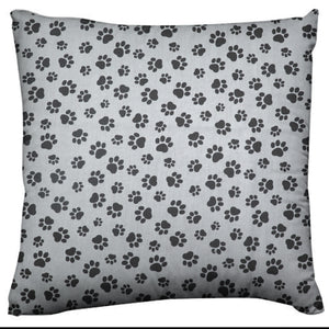 Cotton Paw Prints Animal Print Decorative Throw Pillow/Sham Cushion Cover Tiny Paw Black on White