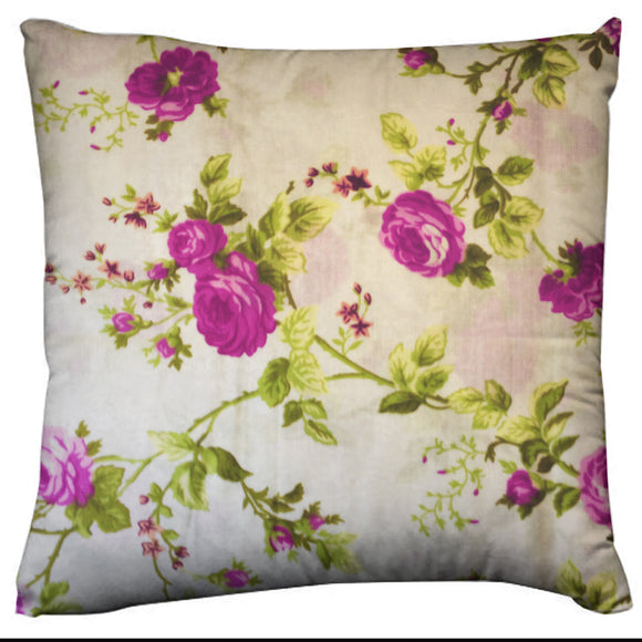 Cotton Vintage Floral Decorative Throw Pillow/Sham Cushion Cover Magenta